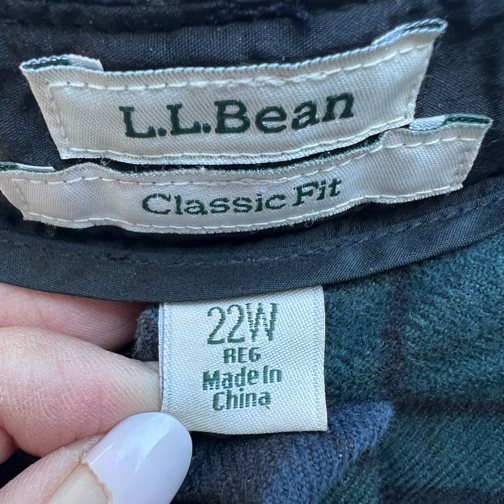 LL BEAN Tartan Black Watch Plaid Skirt Women’s 22W - Picture 6 of 12